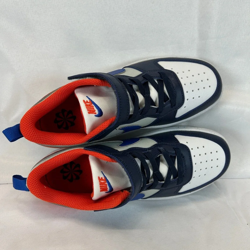 Nike Court Borough Low Recraft Kids Midnight Navy Orange DV5457-401 Size 2Y
